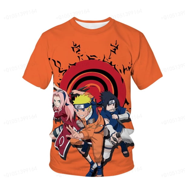 Camiseta negra de Naruto para adolescentes, camiseta moderna a la moda para hombres, camiseta informal de verano con cuello redondo para niños, camiseta Top 2023 Hot NewM heqiyong CONDUJO