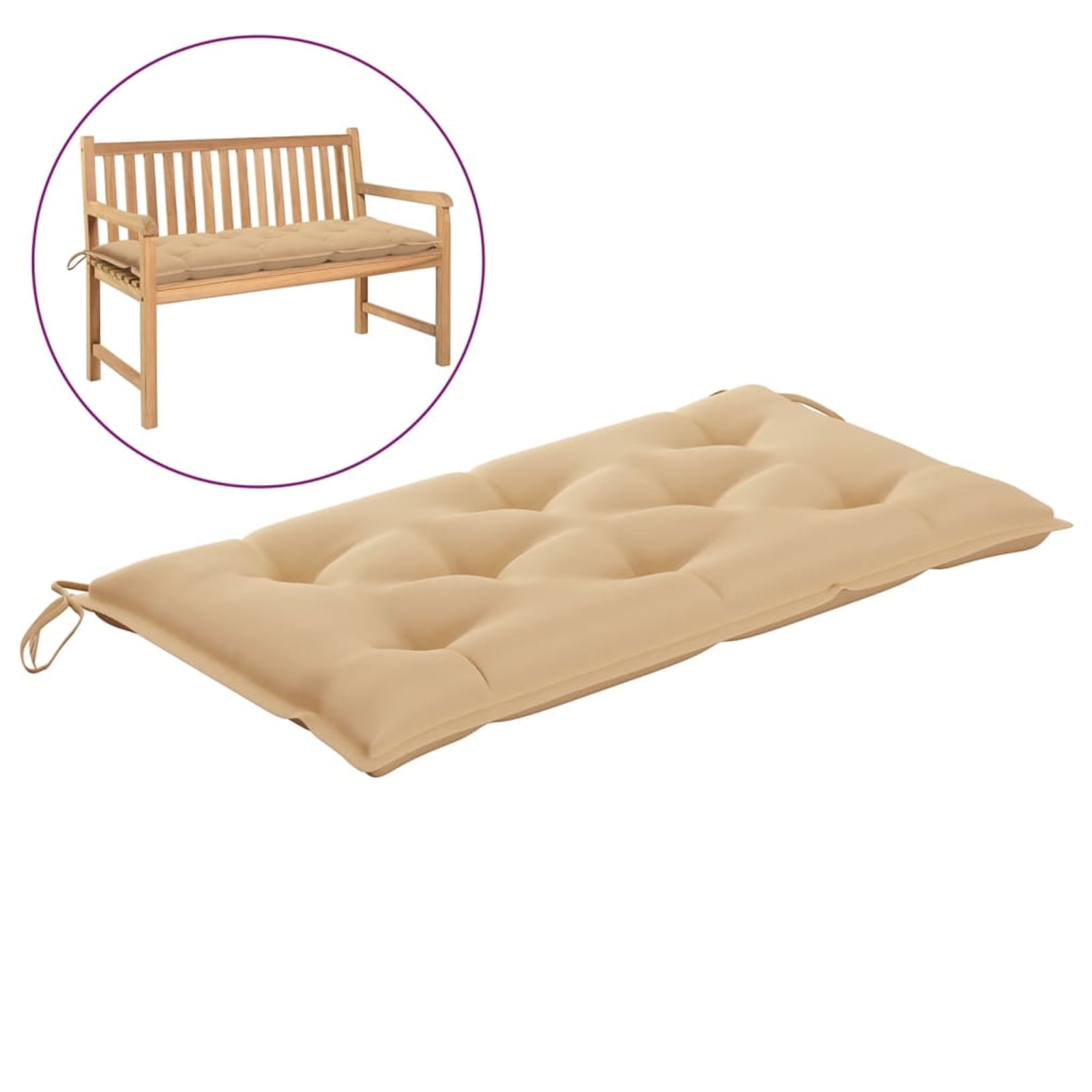 Garden Bench Cushion Beige 43.3 x19.6 x2.7 Fabric Walmart