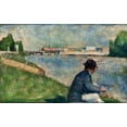 thumbnail image 2 of Seurat, Georges 14x10 Black Ornate Wood Framed with Double Matting Museum Art Print Titled - Study for Bathers at Asnieres, 2 of 4