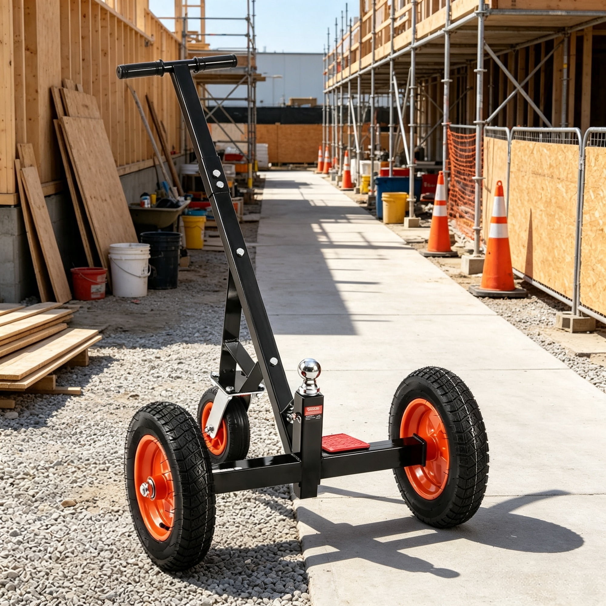 Trailer Dolly 1000 lbs Tongue Weight Capacity, Carbon Steel Trailer Mover with 2" Ball & 14" Pneumatic Tires, Portable Tow Dolly for RV