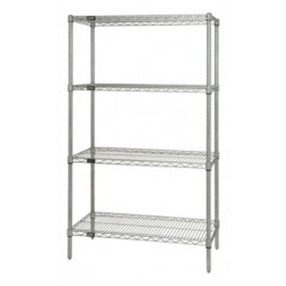 4-Shelf, Stainless Steel Wire Shelving Unit - 18 x 24 x 86 in.