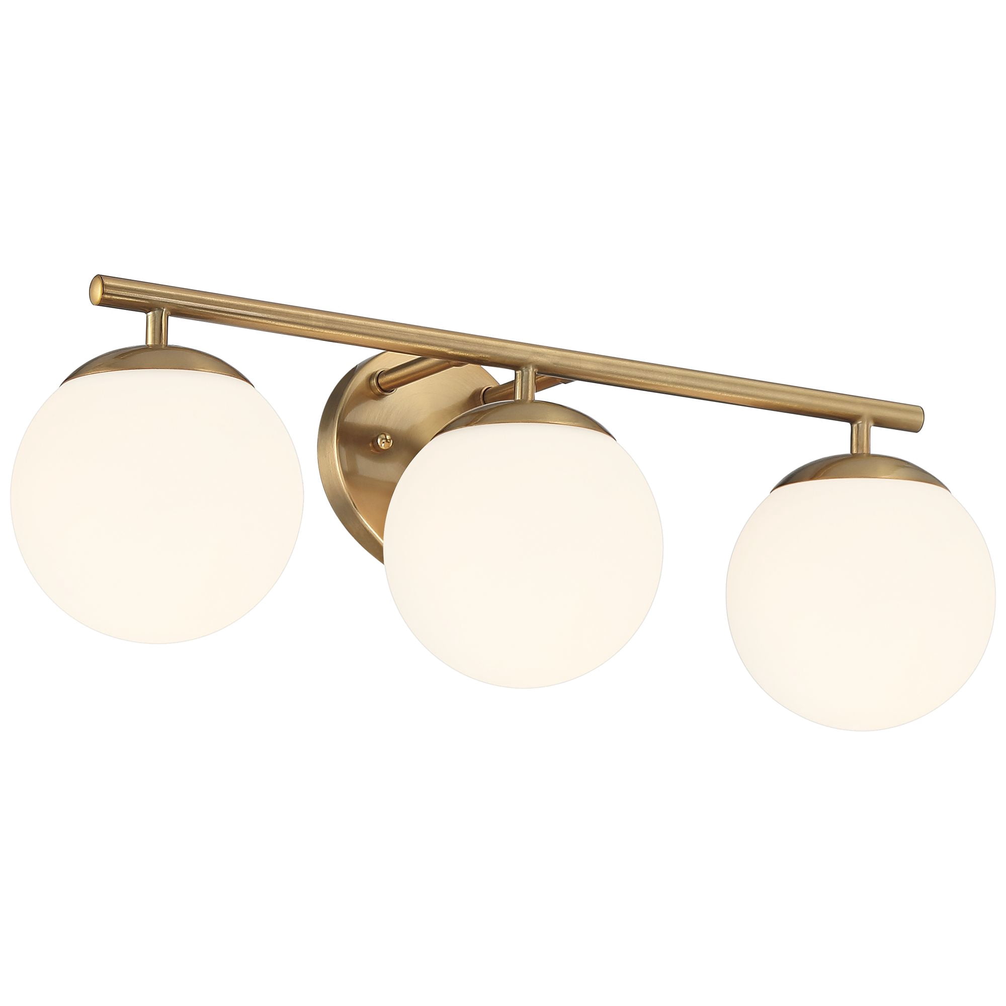 Possini Euro Design Meridian Modern Wall Light Soft Gold Hardwire 23" 3-Light Fixture Frosted White Globe Glass for Bedroom Bathroom Vanity Reading