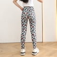 thumbnail image 4 of WAYUTE Girls Stretch Printed Leggings Milk Silk Soft Pants Thin Long Tights with Leopard Star Pattern Casual School Wear, 4 of 6