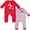 Red, variant on Disney Girl's 2 Pack Minnie Mouse Footed Coverall Bodysuit Onesie Set, Long Sleeve Bodysuit, Size 9M Red