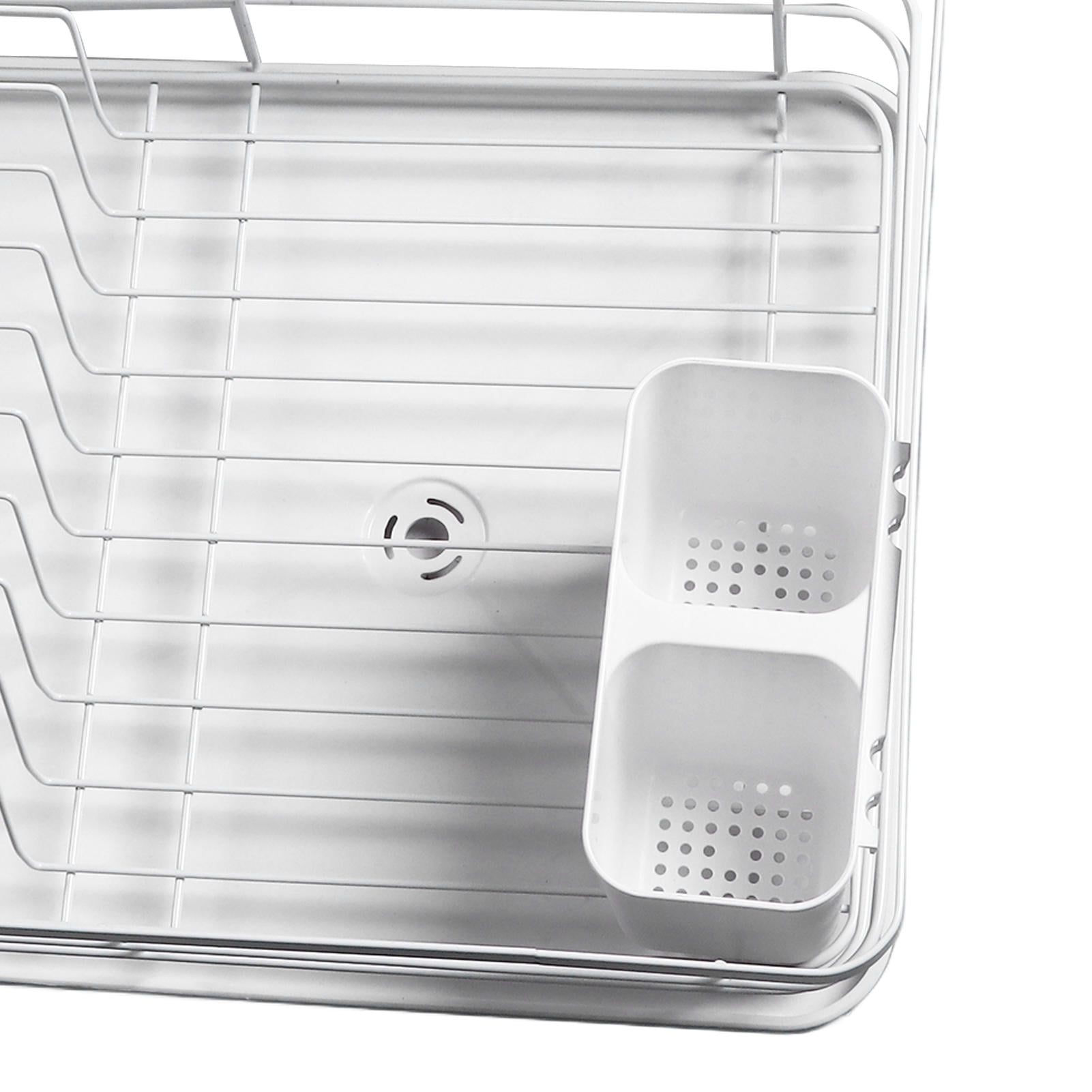M Buder Space‑Saving Metal Dish Drying Rack with Drainboard – 16.9” Long, Durable, Non‑Slip, Multi‑Size Capacity for Kitchen Counter