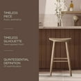 thumbnail image 5 of Maven Lane 31" Luna Bar Stool with Oak Wood Finish - Artisan Crafted Backless Bar Height Stool with Oval Saddle Seat for Unmatched Comfort - Adds Warmth & Style to Your Kitchen, Dining Area, 5 of 8