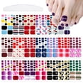 thumbnail image 1 of YECIRALA 20 hojas 440 piezas diseños de moda pegatinas para uñas de los pies envolturas de uñas completas para mujeres uñas de los pies pegatinas de esmalte de uñas de gel para dedos de los pies tiras, 1 of 5