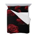 thumbnail image 7 of Red Rose Twin XL Size Down Alternative Comforter, Lightweight Comforter Quilt Bedding Set with Pillow Shams Vintage Abstract Garden Flower Floral Black All Seasons Bed Comforter Duvet Insert 68"x98", 7 of 7