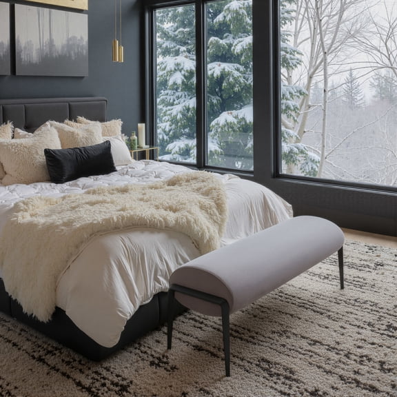 Glatt Bench Gray Bench, Modern Style, Seats up to 2, Plywood, Indoor Living