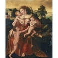 thumbnail image 2 of Jan Massys 12x14 Black Ornate Wood Framed Double Matted Museum Art Print Titled: An Allegory of Charity, 2 of 5