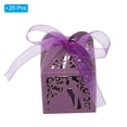 thumbnail image 3 of Uxcell Paper Hollow Laser Cut Favor Candy Boxes with Ribbon for Wedding, Dark Purple 25 Pack, 3 of 6