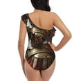 thumbnail image 5 of Sikiie Medieval Knight Dog Print Women One Piece Swimsuits Tummy Control One Shoulder Bathing Suits Ruffle Swimwear, From S to XXL-X-Large, 5 of 6