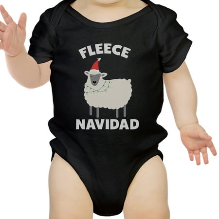 

Fleece Navidad Cute Christmas Infant Bodysuit Gift Black Baby Romper