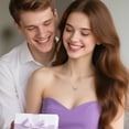 thumbnail image 3 of FindChic Bow Necklace for Women, Synthetic Alexandrite Birthstone Necklaces Bow Heart Cubic Zirconia Pendant Birthday Mothers Day Jewelry Gifts Her Wife Lady Adults Ideas, 3 of 9