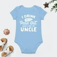 thumbnail image 4 of Drink Til I Pass Out Like My Uncle Baby Bodysuit – Funny Infant One-Piece for Boys Girls, Newborn Gift Outfit Sky Blue-style 12months, 4 of 7