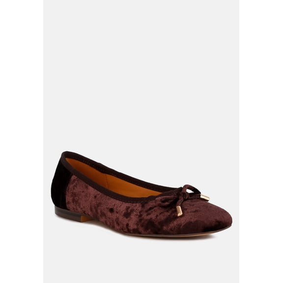 Buckrose Velvet Bow Ballerinas