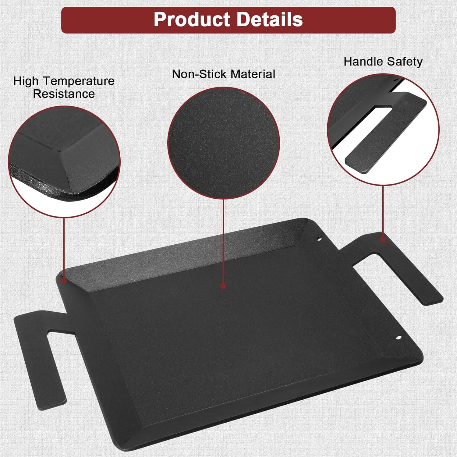 Carbon Steel Griddle - Professional Non-Stick Flat Top Cookware for Induction, Stove, Gas Grill, Electric & More