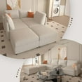 thumbnail image 4 of Tabaray Sectional Couches for Living Room, Reversible Modular Sectional Sofa L-Shape Couch with Storage, U-Shape Sofa Bed, 123.6'' Sectional Sofa with Storage Ottoman, Beige, 4 of 8