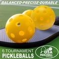 thumbnail image 6 of Lockways 6-Pack Pickleball Balls – 40-Hole Indoor/Outdoor with Bag, Balanced High Bounce, for Tournament Play, 6 of 8