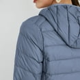 thumbnail image 4 of Hyknon Puffer Jacket Womens 2025 Winter Warm Fashion Basic Solid Color Long Sleeve Hooded Down Jacket with Pockets Casual Loose Fitting Versatile Puffer Jacket, 4 of 5