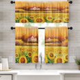 thumbnail image 1 of Sunflower Kitchen Curtains Oil Painting Window Curtains Valance and Tier Set 36 Inch, Summer Yellow Rod Pocket Short Tier Curtain for Bedroom Living Room, Abstract Small Cafe Kitchen Decor, 1 of 5