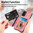 thumbnail image 2 of ELEHOLD for Samsung Galaxy S20+ Case with Ring Holder, Galaxy S20+ Wallet Case with RFID Blocking Card Holder Wristlet Strap, Magnetic Button Flip Folio Kickstand Shockproof Phone Cover,Pink, 2 of 10