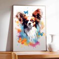 thumbnail image 2 of Papillon Dog Art - Watercolor Style Wall, Home or Apartment Decor - Sweet Poster Print Gift for Puppy Lovers, Dog Lovers, Women, Girls, Kids, Baby Room, Nursery, 2 of 5