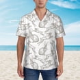 thumbnail image 4 of Balery Hand Drawn Rabbit Print Men's Hawaiian Shirts Short Sleeve Beach Shirt Relaxed Fit Vacation Button Down Shirts-Large, 4 of 9