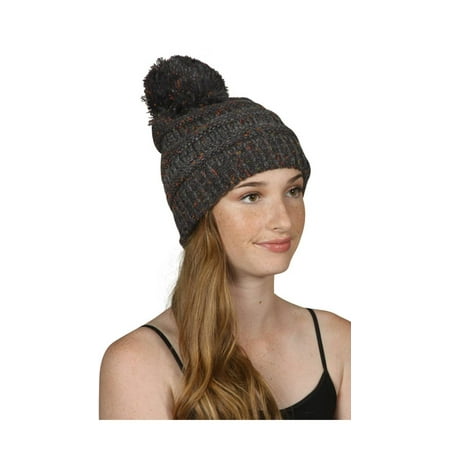 - Gravity Threads CC Warm Cable Knit Thick Soft Beanie w/ Pom