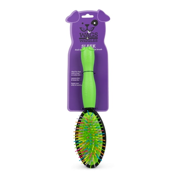 Wags & Wiggles TwoSided Bristle and Straight Pin Brush for Large Dogs
