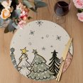 thumbnail image 3 of Christmas Tree Round Placemats Set of 4,Braided Polypropylene Place Mats,Rustic Pink Green Blue Xmas Tree Snowflake Washable Table Mats for Kitchen Dinner Holiday Wedding Party Coffee Table Decor 15", 3 of 9