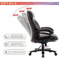 COLAMY Big 400lb Brown Leather Ergonomic Office Chair for with