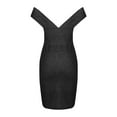 thumbnail image 4 of Njagoc3 Womens Sleeveless V-Neck Off-The-Shoulder Bodycon Dress - Casual Party Irregular Hem Ruched Waist Fitted Dress, 4 of 6