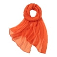 thumbnail image 1 of ¡Rebaja! Fdelink - Bufanda de seda fina de gasa multicolor para mujer, informal, de verano, con protección solar (naranja), 1 of 3