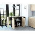 thumbnail image 3 of TUHOME Sicilia Two-Door Kitchen Island In Black-Light Oak - Engineered Wood, 3 of 10