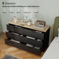 thumbnail image 4 of HOMCOM Commode à 6 Tiroirs, Commode Double pour Chambre, Noir, 4 of 10