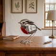 thumbnail image 6 of Handmade Metal Robin Bird Garden Sculpture, Silver, Outdoor, 6 of 7