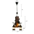 thumbnail image 2 of Miumaeov Industrial Vintage Wooden Hanging Farmhouse Pendant Light Retro Loft Lantern Chandelier 4 Lights Suspension Island Lighting Fixture for Kitchen Dining Coffee Shop Restaurant, 2 of 9