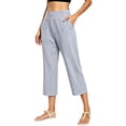 thumbnail image 2 of Only Moment Stretch Active Pants for Women 2 Pockets 7/8 Athletic Pants with Drawstring for Golf Travel Casual Grey,S, 2 of 8