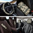 thumbnail image 4 of Yuyamidu 14 Piece Aztec Car Seat Covers Full Set Cow Print Steering Wheel Cover Seat Belt Pads Armrest Cover Headrest Covers Coasters Keychain, 4 of 7