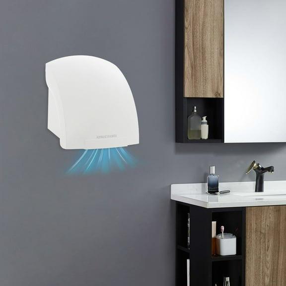 White Electric Hand Dryer Commercial Compact Automatic Air Hand Dryer