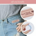 thumbnail image 4 of 45Pcs 9 Colors PU Leather Label Tags Embellishment Crochet Tags Handmade Knitting Labels Rectangle Hand Made with Love Leather Sewing Embossed Tag with Holes for DIY Jeans Bags Hat, 4 of 6