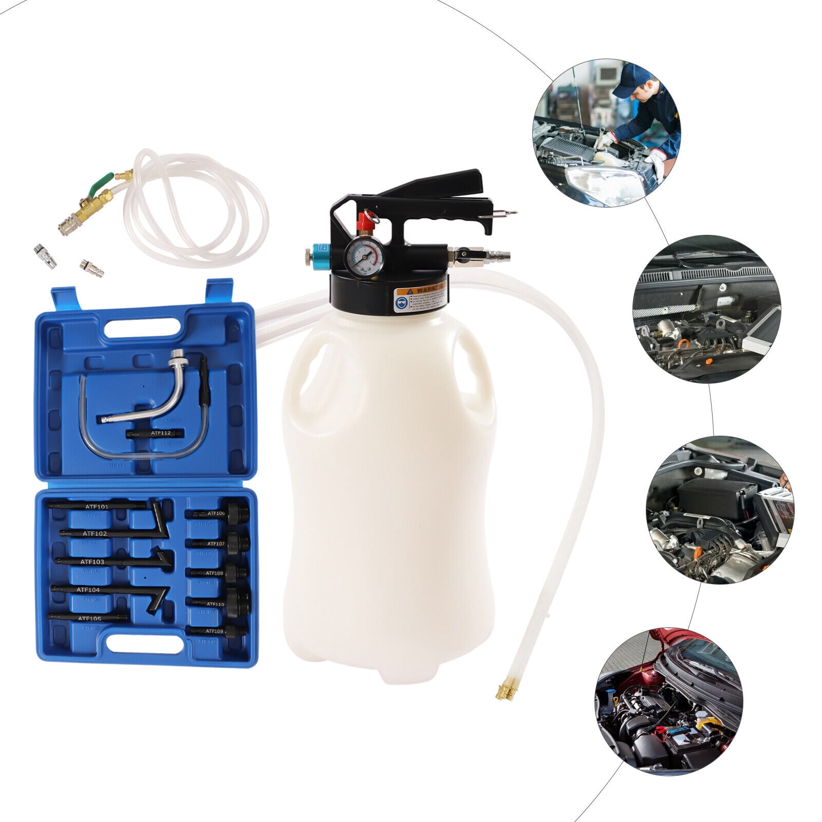 FETCOI 10L Extracting Dispensing Oil Fluid Vacuum Extractor Pump with Tool Case Device