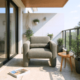thumbnail image 3 of Homy Casa Modern Accent Chair with Wide Arms, Upholstered Reading Armchair, Olive Green Bouclé, 3 of 8