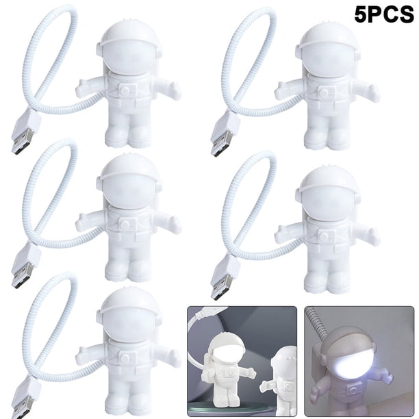 5 Uds USB Nocturna LED Astronauta Lectura Escritorio Mesa Espacio