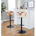 thumbnail image 3 of Gardenia Adjustable Bar Stool, Chrome Bar Stools, Bar Chairs, Swivel Bar Stools, Bar Stools Set of 2 (Zebra Wood, Cream), 3 of 6