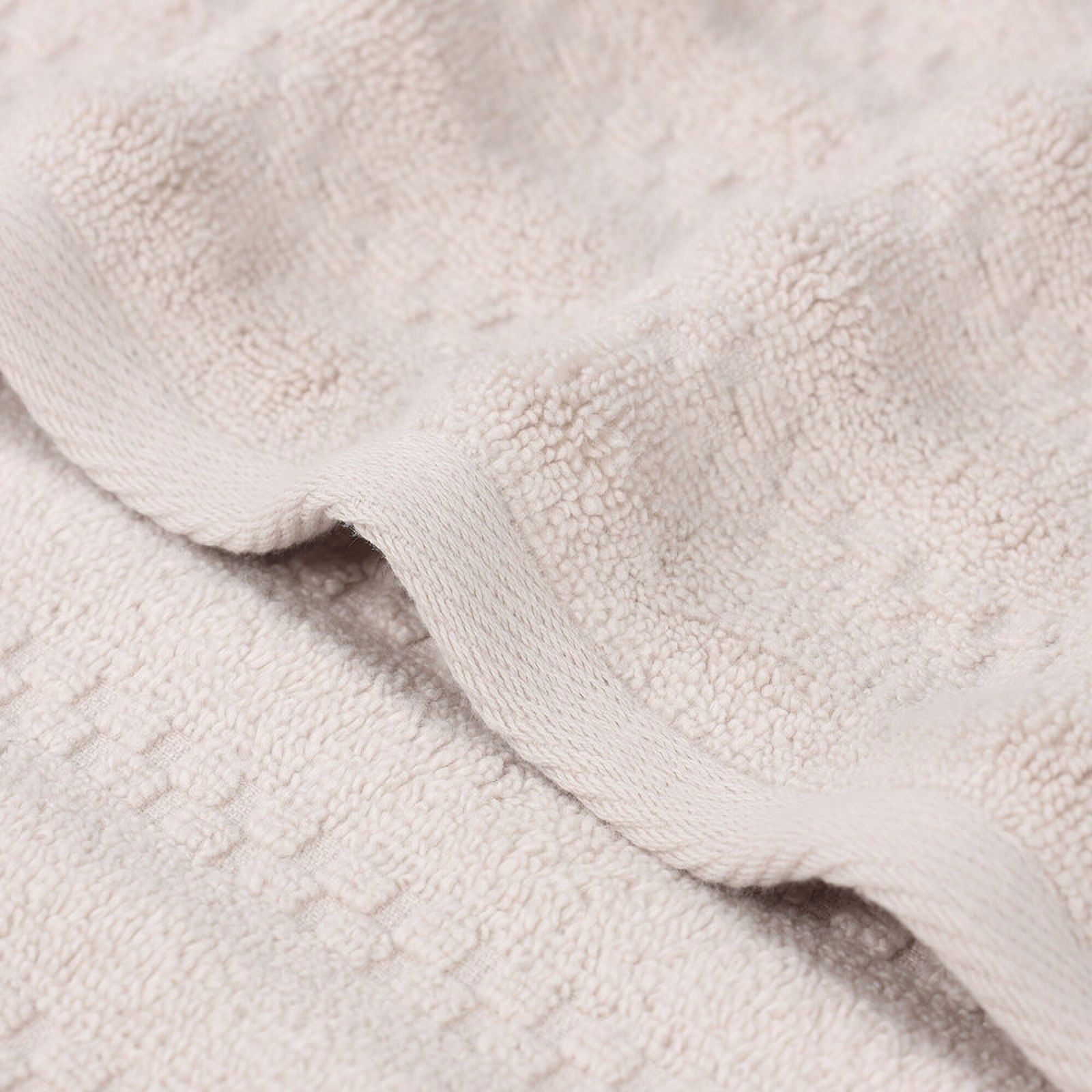 Superior Zuma Waffle Textured Stripes Zero Twist 3 Piece Towel Set, Silver