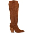 thumbnail image 2 of Steve Madden Womens Tessy Leather Block Heel Cowboy, Western Boots, 2 of 3