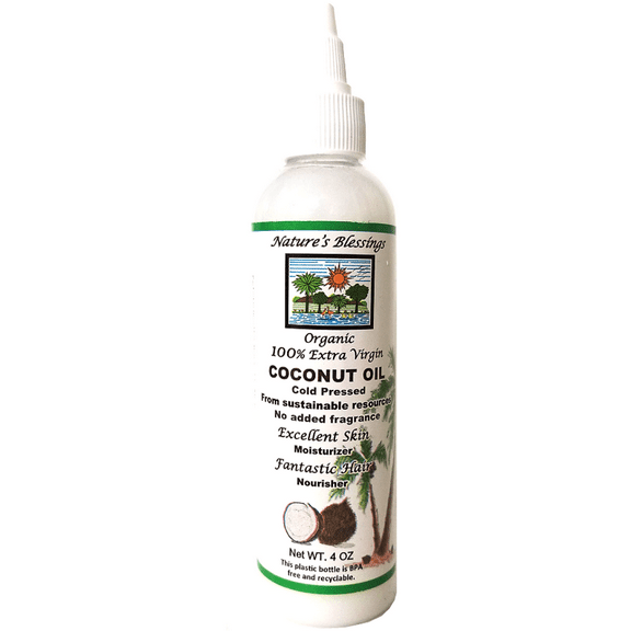 Natures Blessings Pure Coconut Oil, 4 Oz..