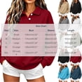 thumbnail image 4 of Collar Sweatshirts for Women,2‑Button Long Sleeve Loose Casual Solid Pullover Tops,Dating Casual Look, 4 of 6